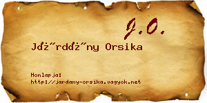 Járdány Orsika névjegykártya